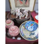 Chinese Style Ginger Jars, Chinese bowl, plate etc:- One Tray.