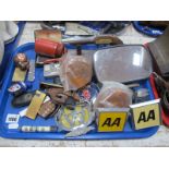 A.A. Car badges, oil can, novelty lighters, etc:- One Tray.