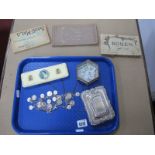Rouen, Saint-Malo, Milano Vintage Post Card Booklets, glass trinket box, miniature entree dish