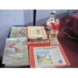 Vintage Toys: A boxed set of Lott's Bricks, a 1950's 'Clown' pottery money box, a similar period '