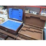 Oak Fitted Cutlery Box; together with a mahogany fitted cutlery box. (2)