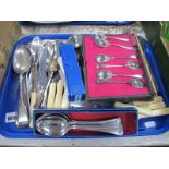 Table Spoons, tea spoons, cutlery etc:- One Tray.