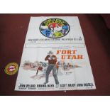Poster - 'Deadly Roulette' starring Robert Wagner, Jill St John, quad size 76 x 101cm, plus 'Fort
