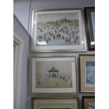 After L.S.Lowry Colour Prints of Seaside Scenes, the largest 49 x 60cm.