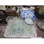 A Quantity of Cut Glassware, including tumblers. stemware. preserve dish, fruit bowl etc:- One Tray