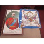 A Framed Silk Portrait of Albert Prince of Wales, presented by the 'Gentleman' circa 1900;