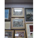 George Cunningham 'The Haymarket' and 'Town Hall Square', Colour Prints, 30 x 41.5cm. (2)