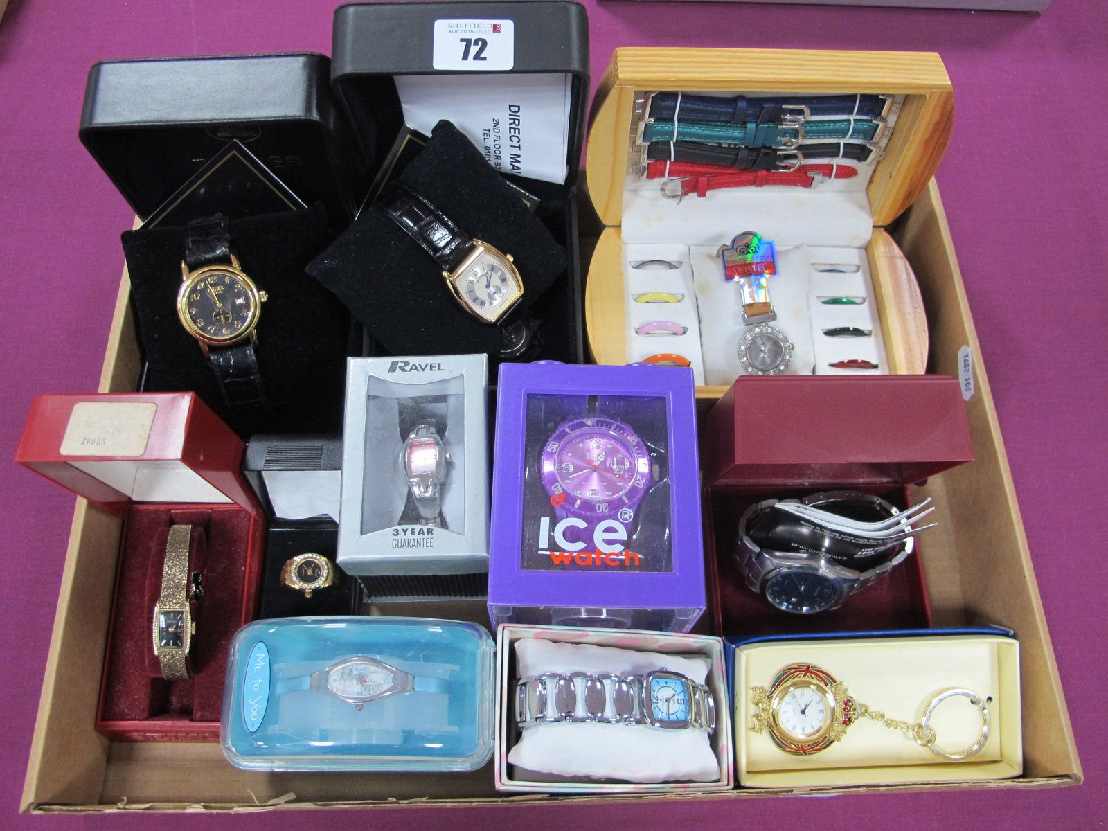 ICE, Seiko, Zeitner, Accurist and Other Modern Wristwatches, including a watch ring and a keyring