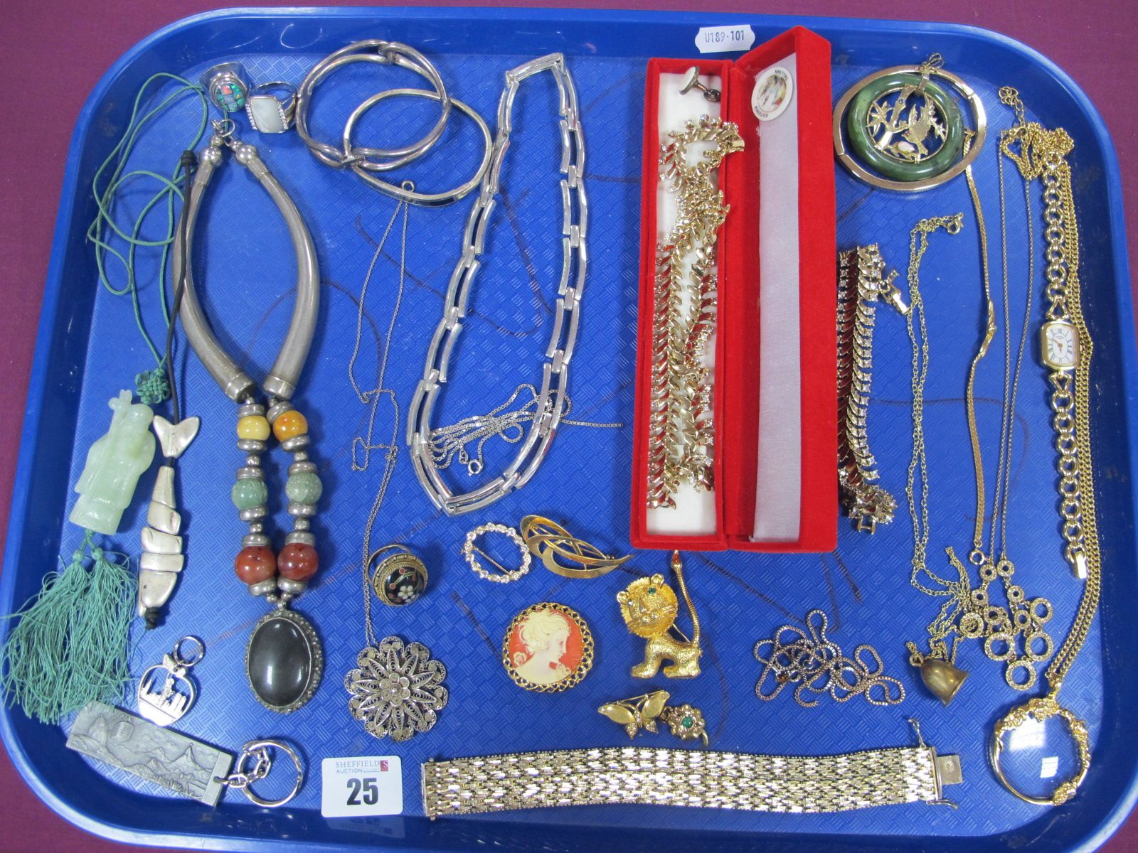 A Mixed Lot of Assorted Costume Jewellery, including gilt coloured pendants and chains, diamante