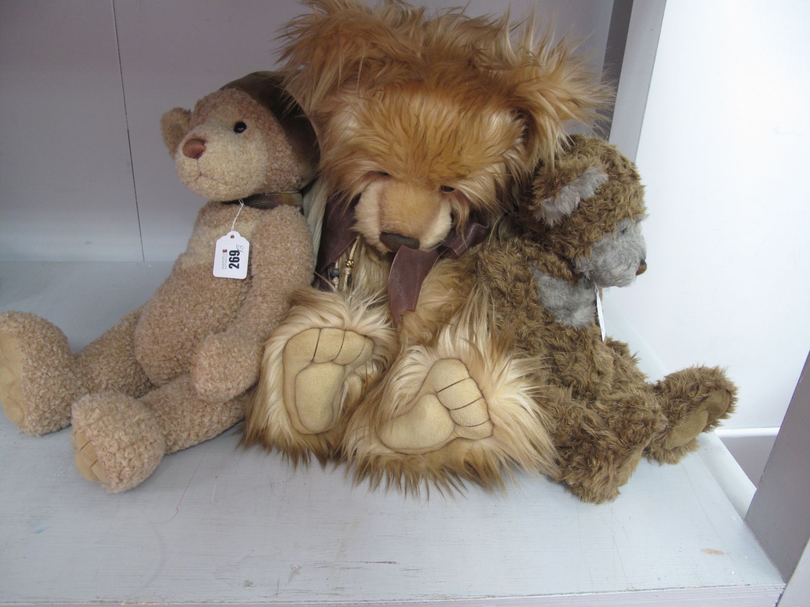 Three Charlie Bears, to include 'Parkin', designed by Isabelle Lee, Catherine and Figaro, 39 -58cm