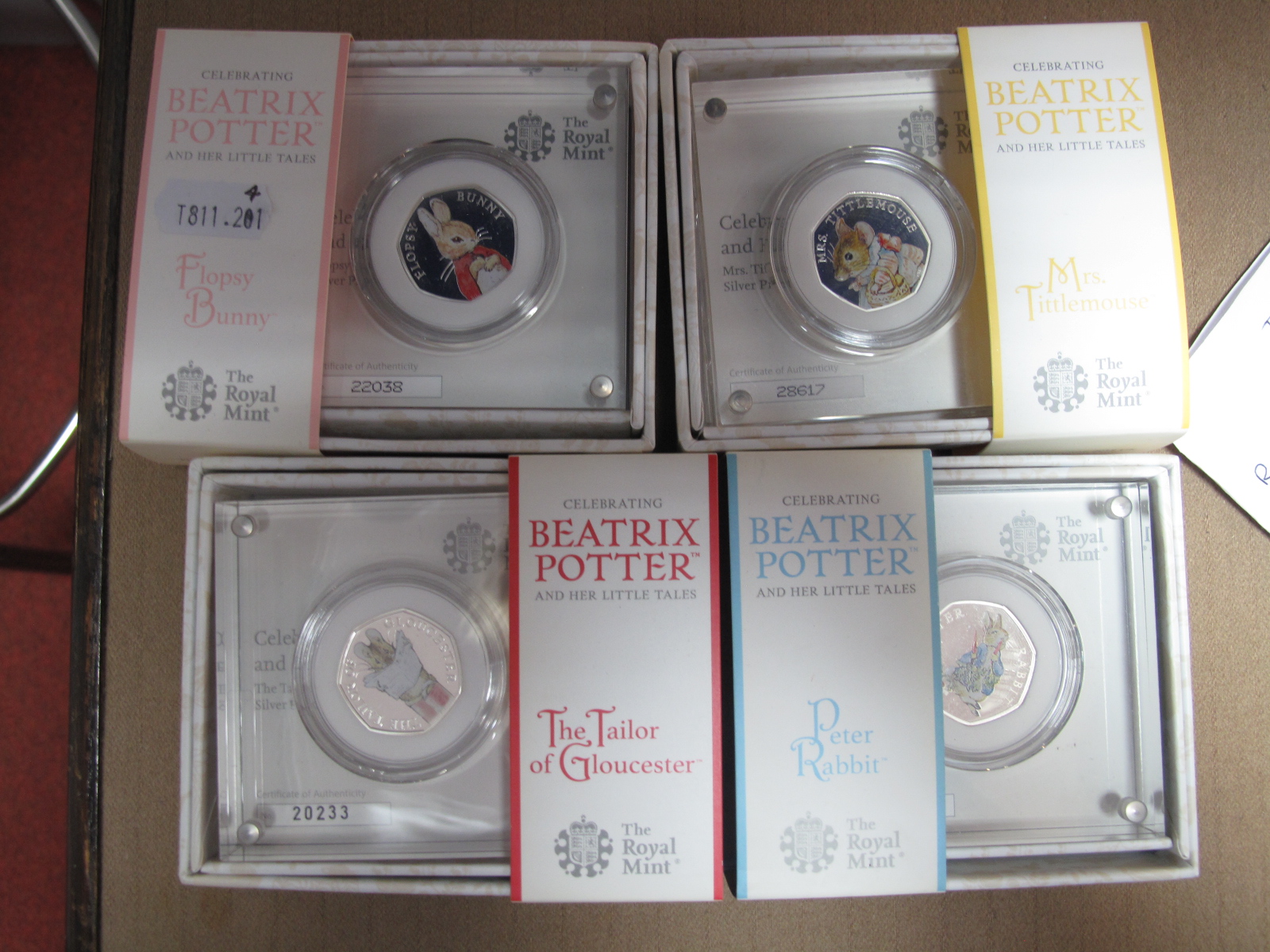 A Collection of Four Cased The Royal Mint 'Celebrating Beatrix Potter and Her Little Tales' 2018 50p