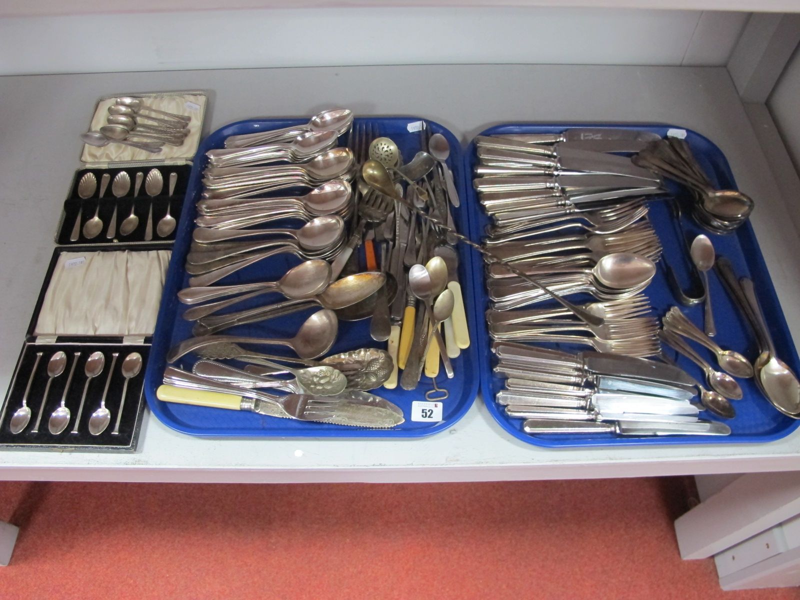 A Set of Six Hallmarked Silver Coffee Spoons, GJDF, London 1899, each with shell bowl and bright cut