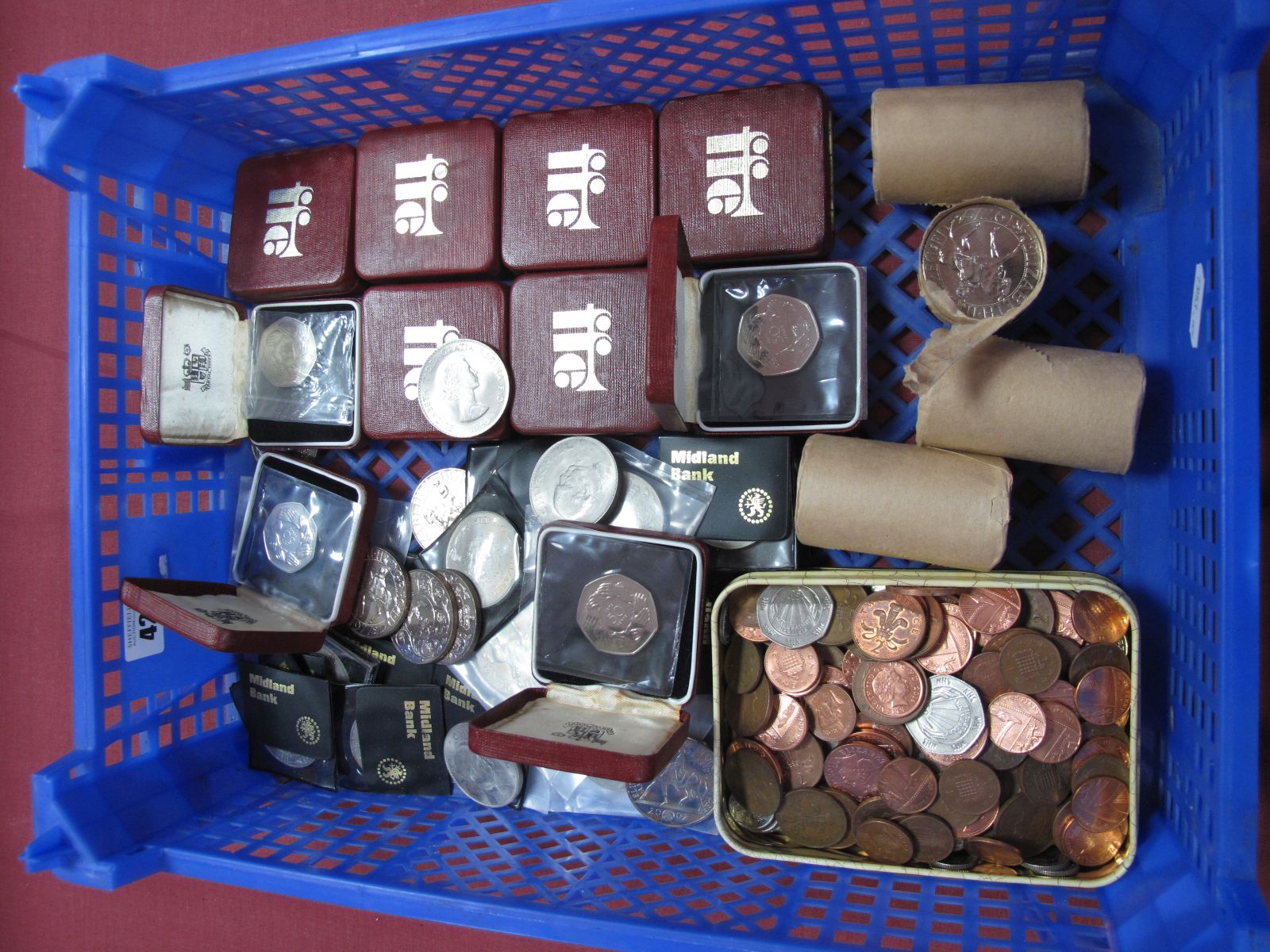 A Large Collection of 1977 Elizabeth II Crowns, together with ten 1970 50p's in original Royal