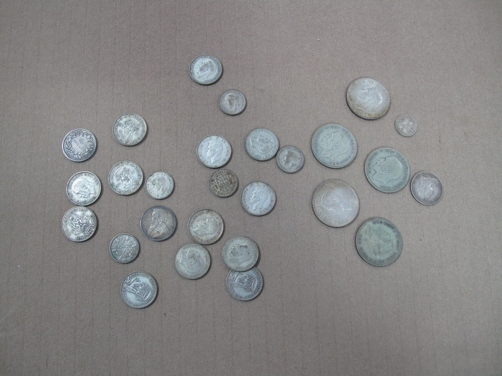 A Collection of Pre 1947 Silver Coins, 1834 One Shilling noted, total weight 170g.