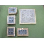 XIX Century Single Sided Icing Moulds (5):- One Tray.