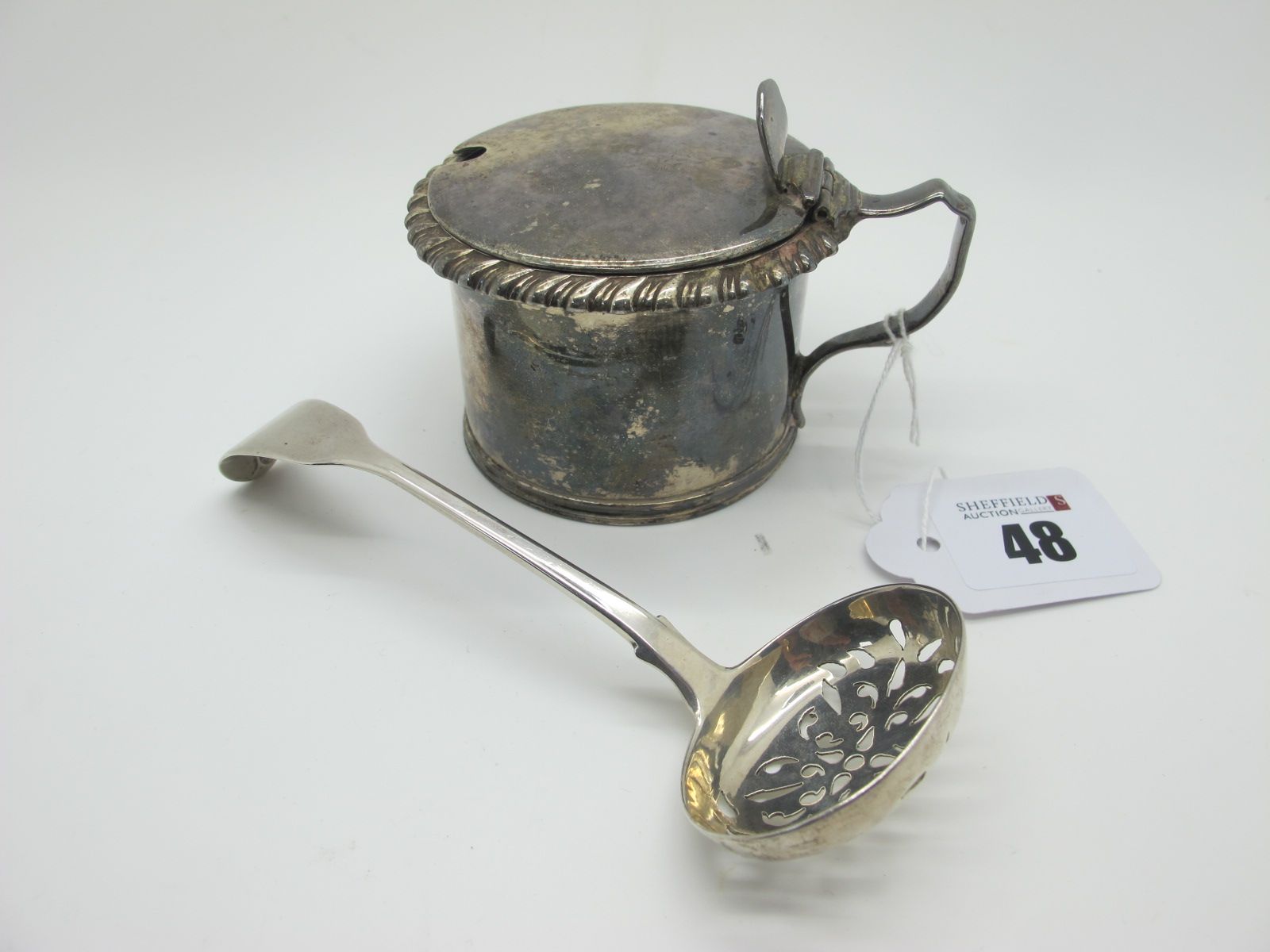 A Hallmarked Silver Drum Mustard, Charles Thomas Fox, London 1830 (marks rubbed), of plain