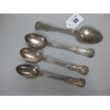 A Set of Four Scottish Hallmarked Silver Spoons, Mitchell & Son, Glasgow 1823, initialled 'S',