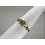 A Large Victorian Style Gent's Single Stone Diamond Ring, the (7mm) old cut stone (chipped) reeded