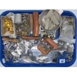 Modernist Style Jewellery Findings, cufflink components, gilt buttons etc :- One Tray