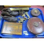 Jerusalem Album, Chesterman tapes, leather dolls clogs, spirit level, etc:- One Tray.