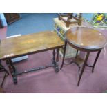 An Edwardian Inlaid Mahogany Occasional Table, together with a walnut occasional table the top