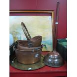 Egyptian Themed Brass Wall Plaque, 39.5cm diameter, copper jam pan, log bucket, simplex posser