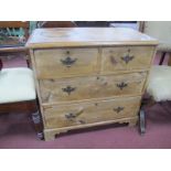 A XIX Century Pine Chest of Drawers, with two short drawers, two long drawers on bracket feet,