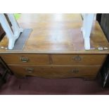 A XIX Century Pine Chest of Drawers, with a moulded edge, two short and one long drawer, on