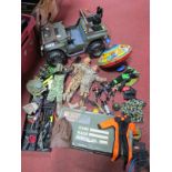 Action Man Jeep, soldiers, accessories, clothing, boots, etc. Kenner CE Batman figures, Chad