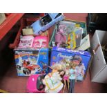 A Collection of Juvenalia, to include Bratz Radio Car, tinplate, dolls, etc:- Two Boxes