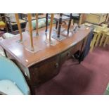 Early XX Century Mahogany Bow Fronted Sideboard, the top with moulded edge over central drawer and