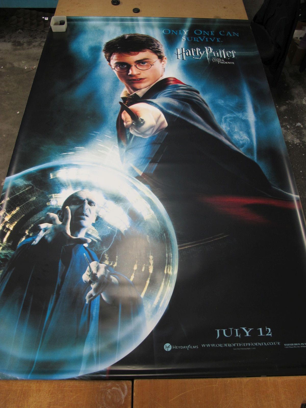 Harry Potter and The Order of The Phoenix Large Lobby Poster featuring Harry with Wand, July 12