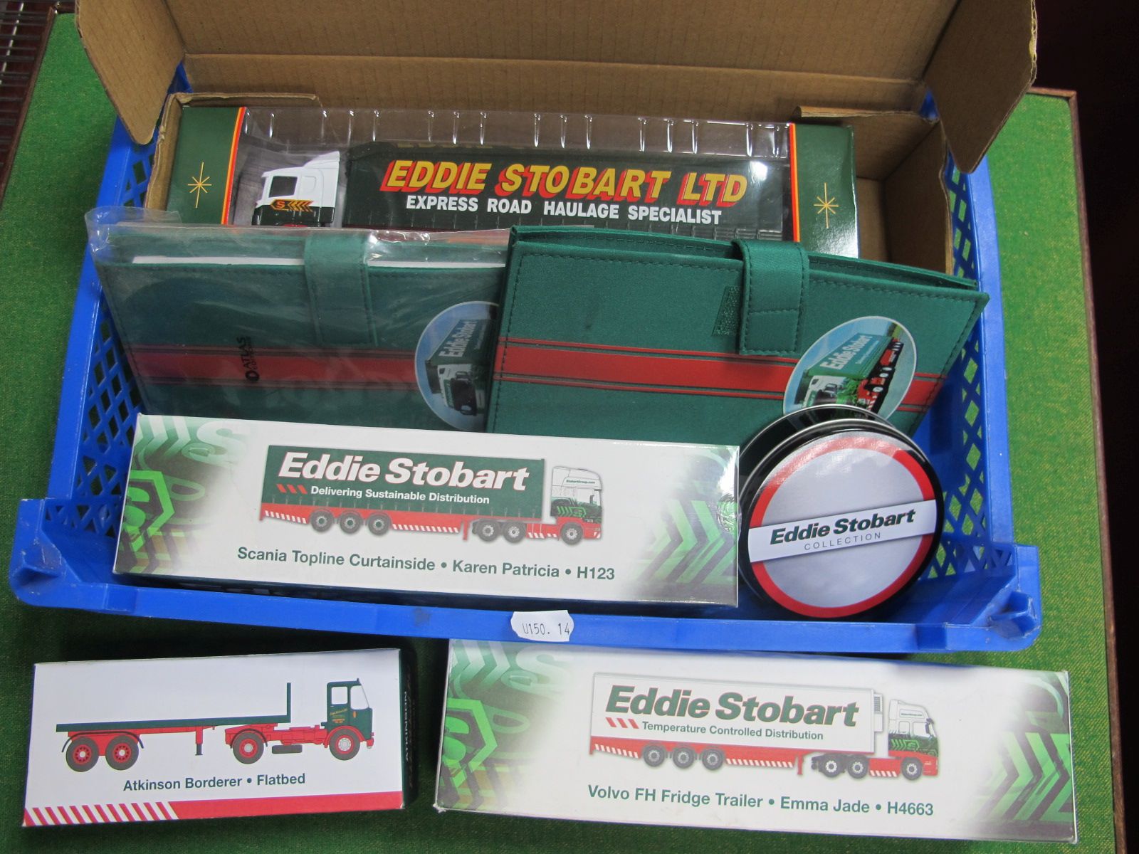 Four Boxed Eddie Stobart Lorries, by Atlas and Corgi, to include 59503 Scania Cartonside Trailer,