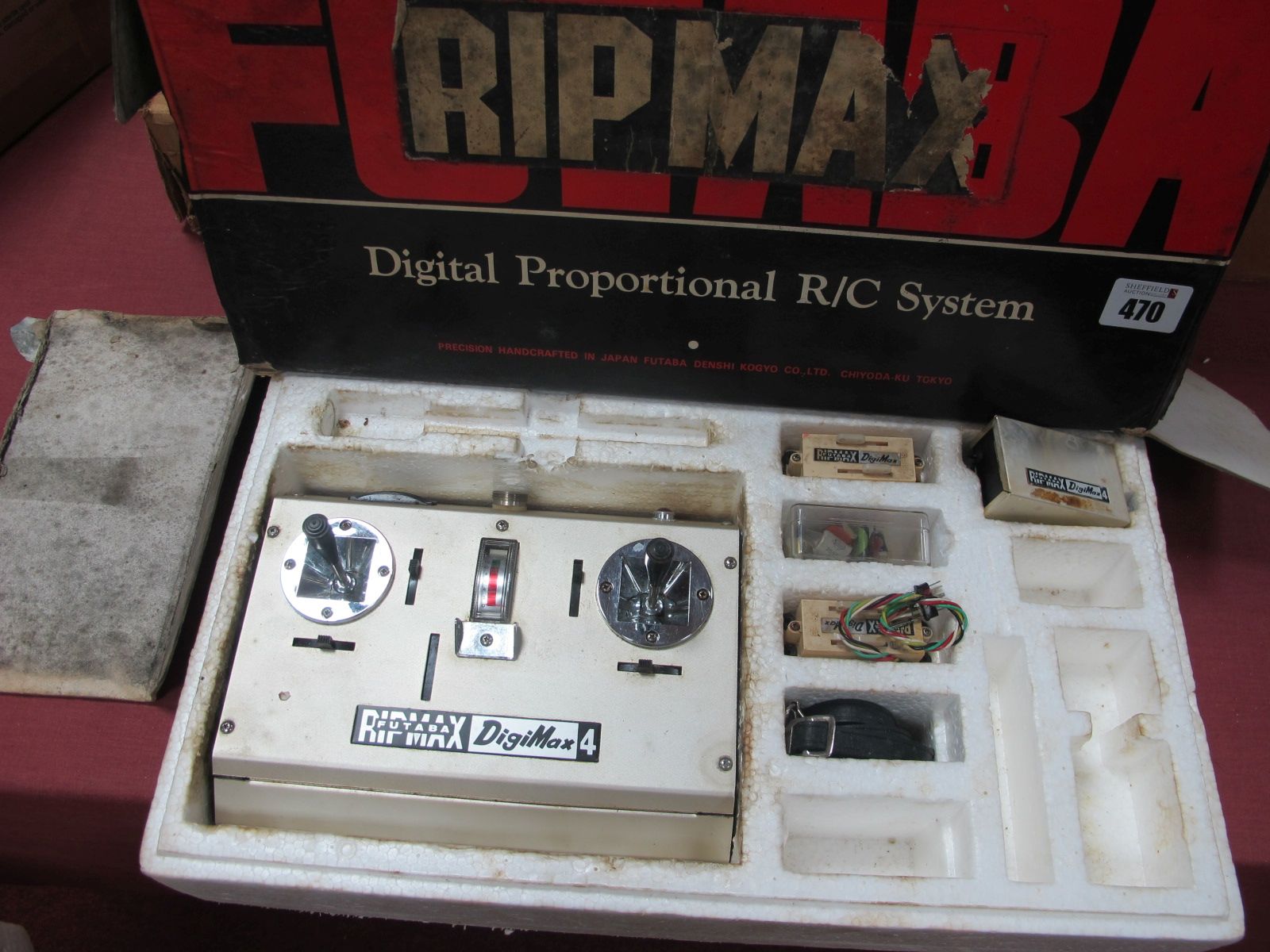 An Interesting Vintage Futaba Digimax 4 Radio Control Transmitter, servos and crystals present, in