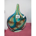 A Medina Glass Fish Vase, with Tiger decoration, 24cm high.