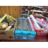 Glassware, wooden bowls, rice bowls, baubles, etc:- Three Boxes.