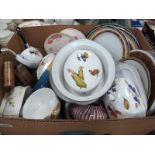 Worcester 'Evesham', Losol 'Melrose' plus other ceramics, gavel, cutlery, etc:- One Box.