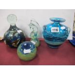 Madina Glass Dump, vase, paperweight, glass horse. (4)