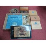 Cigar Memorabilia - Willem II and Ritmeester Labels, cigar cutter, lighter, scales,, brass dishes.