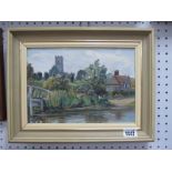 E Pipkin, Glandford, oil on board, signed lower left, 17 x 24cm.