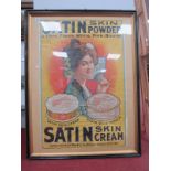 Satin Skin Powder Advertising Poster, (framed), 100cm x 67.5cm.