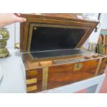 A XIX Century Brass Bound Walnut Writing Slope, with tooled scriver, 45cm wide.