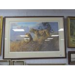 Donald Grant (British 1930 - 2001) Lions on Alert, limited edition colour print of 950, signed 49.