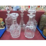 Five Varying Glass Decanters.