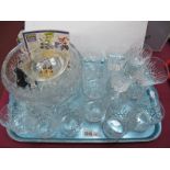 Six Edinburgh Crystal Whisky Glasses, and four small wines, other cut glassware:- One Tray.