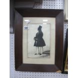 A XIX Century Silhouette. Full length figure of Gentleman, 22.5 x 15cm.