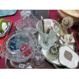 A Dressing Table Set, glassware, bells including Wedgwood:- One Tray.