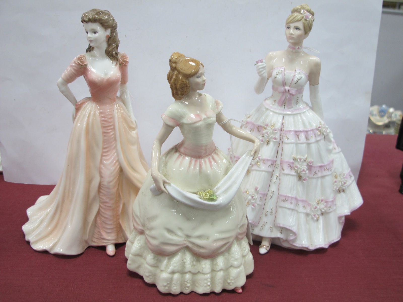 Coalport 'Summer Rose' and 'Jacqueline', Doulton, 'Nicole'. (3)