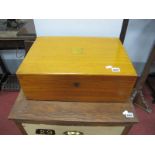 An Edwardian Golden Oak Campaign Style Three Tier Cutlery Cabinet, with contents 47mm wide.