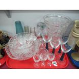 Harbridge & Stuart Hexagonal Glass Fruit Bowls, other glassware, Brierley drinking glasses:- One